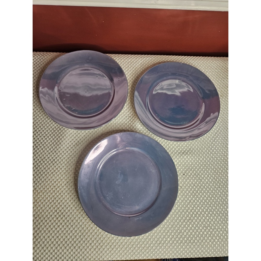 Vintage Funakoshi Japan Lusterware Plates - Set of 3 - Mid-Century Modern...